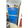 Image 2 : 5 DRAWER BLUE/BEIGE METAL STORAGE CABINET - APPROX. 3'W X 5.5'H X 1.5'D * CONTENTS NOT INCLUDED *