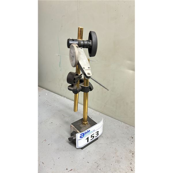 MITUTOYO DIAL GAUGE ON GOLD FINISH MAGNETIC BASE