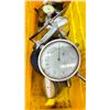 Image 2 : YELLOW PLASTIC BIN OF 5 ASSORTED DIAL GAUGES -  ( TECLOCK, MITUTOYO, FEDERAL TESTMASTER,