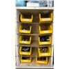 Image 2 : 40 SMALL YELLOW PLASTIC ORGANIZERS FILLED WITH ASSORTED BOLTS, NUTS & WASHERS ( FROM 1/4" - 1/2" IN