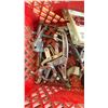 Image 4 : RED CRATE OF AUTOMOTIVE TOOLS - PULLERS, COMPRESSOR TESTER GAUGE, VALVE SPRING COMPRESSOR TOOL,