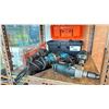 Image 1 : GROUP OF 4 CORDED POWER TOOLS, RAMSET HD22 POWDER ARTICULATING TOOL + BOX OF GRINDER HANDLES, DISCS