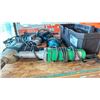 Image 2 : GROUP OF 4 CORDED POWER TOOLS, RAMSET HD22 POWDER ARTICULATING TOOL + BOX OF GRINDER HANDLES, DISCS