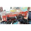 Image 4 : GROUP OF 4 CORDED POWER TOOLS, RAMSET HD22 POWDER ARTICULATING TOOL + BOX OF GRINDER HANDLES, DISCS