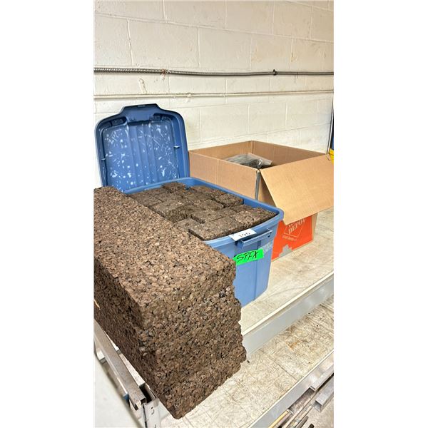 LARGE LOT OF NATURAL CORK - 4" CUBES, 3" CUBES & 3" 1' X 3'  LENGTHS * LOCATED UPSTAIRS *