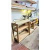 Image 1 : DEWALT DW713 COMPOUND MITER SAW WITH 8'L WOODEN SAW BENCH  * CONTENTS OF BENCH NOT INCLUDED *