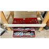 Image 1 : 2 DRAWER RED METAL TOOL BOX WITH CONTENTS & TWO PLASTIC ORGANIZER CASES FILLED WITH ASSORTED SCREWS