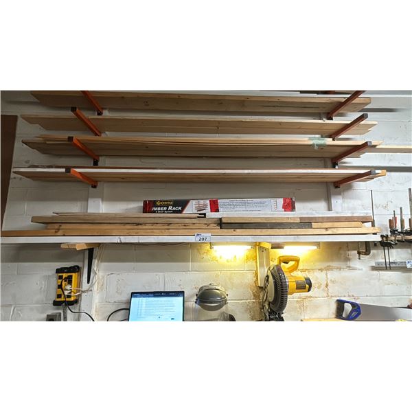 2 CRAFTEX LUMBER RACK SHELF SYSTEMS WITH CONTENTS - ASSORTED LUMBER 2 X 4, 1 X 6