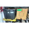 Image 1 : BOX OF ASSORTED MOVIE INDUSTRY RUBBER LEATHER & POLY FABRIC + BOX OF ASSORTED FOAM PIECES