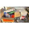 Image 3 : SEVILLE 6 SHELF COMMERCIAL SHELVING CHROME FINISH MOBILE RACK WITH ASSORTED PAINTS, AIR BRUSH GUN,