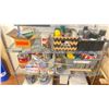 Image 4 : SEVILLE 6 SHELF COMMERCIAL SHELVING CHROME FINISH MOBILE RACK WITH ASSORTED PAINTS, AIR BRUSH GUN,