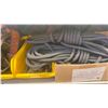 Image 10 : GLOBAL GREY METAL 2 DOOR CABINET FILLED WITH RIGGING - SHACKLES. ROPE, PULLEYS, AIRCRAFT CABLE,