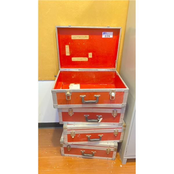 GROUP OF 4 HARDSHELL ROAD CASES - APPROX.  2' X 1' X 1/2'