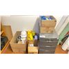 Image 1 : LARGE GROUP OF ASSORTED SAFETY EQUIPMENT + PPE WITH GREY 3 DRAWER MOBILE FILING CABINET