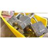 Image 2 : YELLOW PLASTIC BIN OF ASSORTED PADLOCKS WITH KEYS