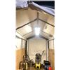 Image 3 : METAL TUBE FRAME 12' X 8' FULLY ENCLOSED WITH ZIPPER END OPENING SHELTER * ORIGINAL COVER WORN +