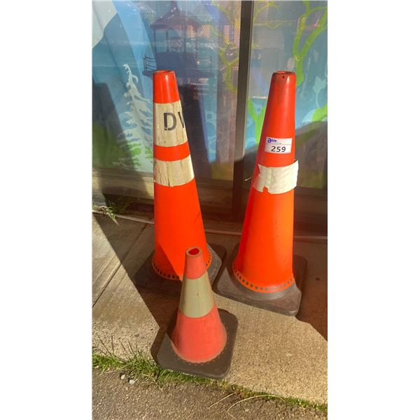 GROUP OF 3 SAFETY TRAFFIC CONES
