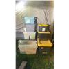 Image 1 : GROUP OF 8 ASSORTED LIDDED STORAGE BINS