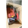 Image 5 : MISCELLANEOUS LOT OF JERRY CANS, GLASS CARBOY, BUCKET PLAY SAND, RAKE & CRATE OF ASSORTED BRUSHES