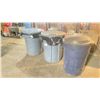 Image 1 : 3 ASSORTED WASTE RECEPTACLES - BRUTE/ RUBBERMAID