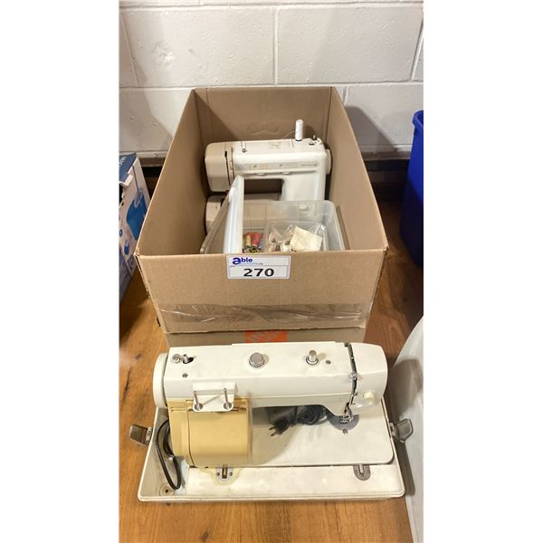 2 PORTABLE SEWING MACHINES WITH ACCESSORIES