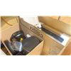 Image 8 : WHITE COUNTER HEIGHT TABLE FILLED WITH SMALL KITCHEN APPLIANCES - WHIRLPOOL INDUCTION COOKTOP,