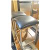Image 5 : PAIR OF CHROME/ BLACK UPHOLSTERED BAR STOOLS, RUBBERMAID WALL SHELVING UNIT & CONTEMPORARY BLACK