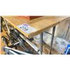 Image 3 : FOLDING ADJUSTABLE HEIGHT 4' X 1.5' UTILITY TABLE WITH 5.5' X 2.5' WOODEN TOP