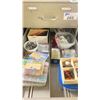 Image 3 : GREY 7 DRAWER METAL STORAGE CABINET WITH CONTENTS - 12V BATTERIES, SWITCHES, CONNECTORS, WIRE, FLEX