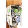 Image 2 : LOT OF ASSORTED ELECTRICAL - APPROX. 8 BOXES OF POWER CORDS, ELECTRICAL BOXES, LIGHT FIXTURES,