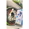 Image 6 : LOT OF ASSORTED ELECTRICAL - APPROX. 8 BOXES OF POWER CORDS, ELECTRICAL BOXES, LIGHT FIXTURES,