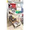Image 4 : MOBILE ALUMINIUM FRAMED WORK TABLE WITH WOODEN TOP - APPROX. 60" ACROSS X 30" WIDE X 45" HIGH