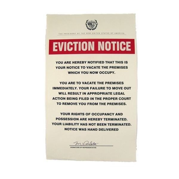 Falling Skies Eviction Notice Movie Props