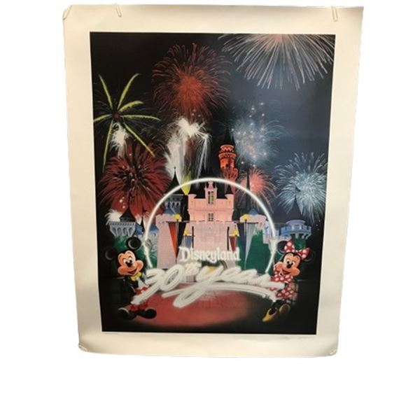 Disneyland 30th Year Signed and Numbered Poster