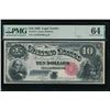 Image 1 : 1880 $10 Jackass Legal Tender Note PMG 64