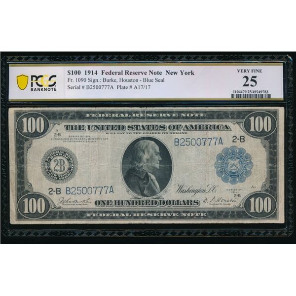 1914 $100 New York FRN PCGS 25