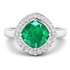Image 3 : 14KT White Gold 2.07ctw Zambian Emerald and Diamond Ring