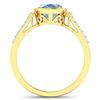 Image 4 : 14KT Yellow Gold 1.28ctw Aquamarine and Diamond Ring