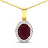 Image 1 : 14KT Yellow Gold 2.3ctw Ruby and Diamond Pendant