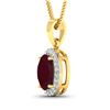 Image 2 : 14KT Yellow Gold 2.3ctw Ruby and Diamond Pendant