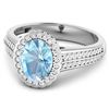 Image 2 : 14KT White Gold 1.28ct Aquamarine and Diamond Ring