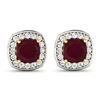 Image 3 : 14KT Yellow Gold 2.44ctw Ruby and Diamond Earrings