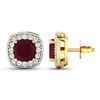 Image 4 : 14KT Yellow Gold 2.44ctw Ruby and Diamond Earrings