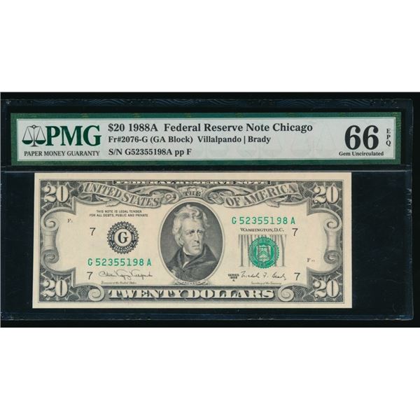 1988A $20 Chicago FRN PMG 66EPQ