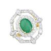 Image 2 : 14KT Yellow Gold 1.55ct Emerald and Diamond Ring