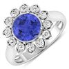 Image 1 : 14KT White Gold 2.02ctw Tanzanite and Diamond Ring
