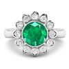 Image 3 : 14KT White Gold 1.8ctw Zambian Emerald and Diamond Ring