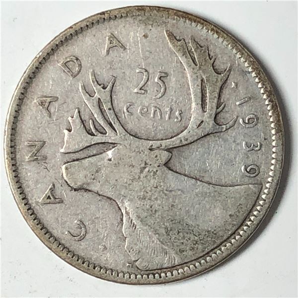 1939 King George VI 25 Cents