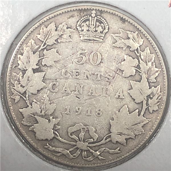 1918 King George V 50 Cents VG