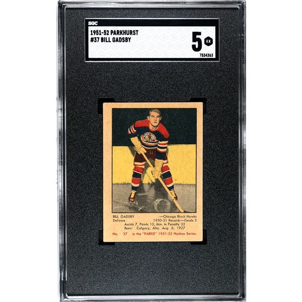 1951-52 Parkhurst #37 Bill Gadsby RC (SGC 5)